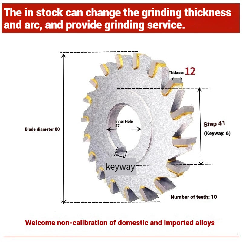 1056-Alloy three-face milling cutter can be customized tungsten steel 63 80 100 125 YW2 steel parts milling slot welding disk cutter Shandong Denso Pricision Tools Co.,Ltd.